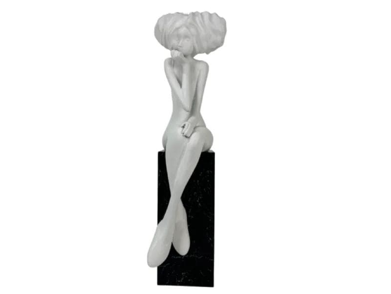 WHITE GIRL MEDITATE SCULPTURE